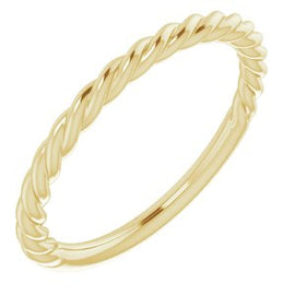 14K White 1.5 mm Twisted Rope Band Size 5