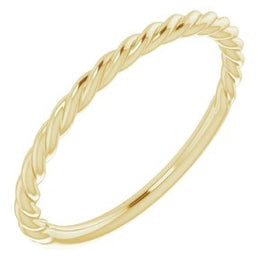 14K White 1.5 mm Twisted Rope Band Size 5