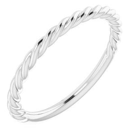 14K White 1.5 mm Twisted Rope Band Size 5