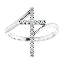 Load image into Gallery viewer, 1/8 CTW Diamond Cross Ring
