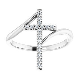1/8 CTW Diamond Cross Ring
