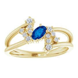 Chatham® Created Alexandrite & 1/8 CTW Diamond Bypass Ring