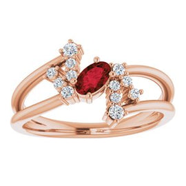 Chatham® Created Alexandrite & 1/8 CTW Diamond Bypass Ring