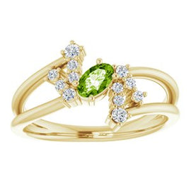 Chatham® Created Alexandrite & 1/8 CTW Diamond Bypass Ring