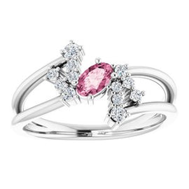 Chatham® Created Alexandrite & 1/8 CTW Diamond Bypass Ring