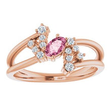 Load image into Gallery viewer, Chatham® Created Alexandrite &amp; 1/8 CTW Diamond Bypass Ring
