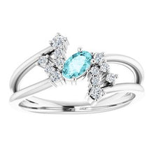 Load image into Gallery viewer, Chatham® Created Alexandrite &amp; 1/8 CTW Diamond Bypass Ring
