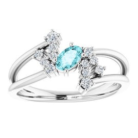 Chatham® Created Alexandrite & 1/8 CTW Diamond Bypass Ring