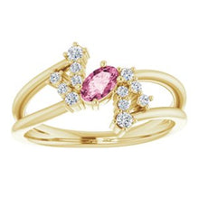Load image into Gallery viewer, Chatham® Created Alexandrite &amp; 1/8 CTW Diamond Bypass Ring
