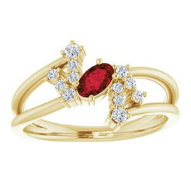 Chatham® Created Alexandrite & 1/8 CTW Diamond Bypass Ring