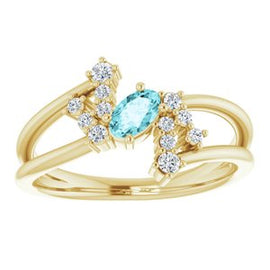 Chatham® Created Alexandrite & 1/8 CTW Diamond Bypass Ring