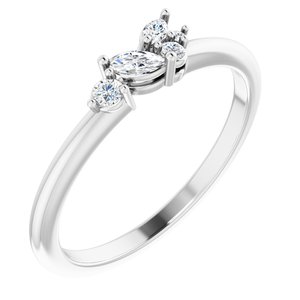 1/6 CTW Diamond Stackable Ring