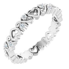 1/8 CTW Heart Diamond Eternity Band