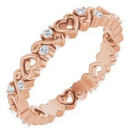 1/8 CTW Heart Diamond Eternity Band