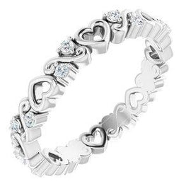 1/8 CTW Heart Diamond Eternity Band