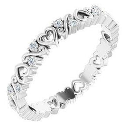 1/8 CTW Heart Diamond Eternity Band