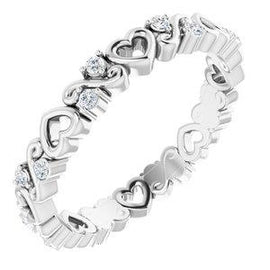1/8 CTW Heart Diamond Eternity Band