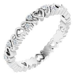 1/8 CTW Heart Diamond Eternity Band