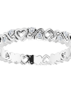 1/8 CTW Heart Diamond Eternity Band