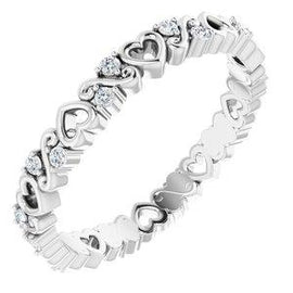 1/8 CTW Heart Diamond Eternity Band