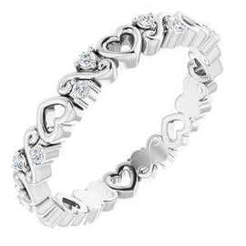 1/8 CTW Heart Diamond Eternity Band
