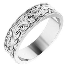 6 mm Sculptural-Inspired Band with Milgrain