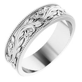 6 mm Sculptural-Inspired Band with Milgrain