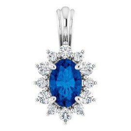 1/6 CTW Diamond & Sapphire Pendant