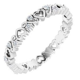 1/8 CTW Heart Diamond Eternity Band