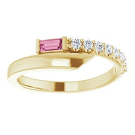 Blue Sapphire & 1/6 CTW Diamond Bypass Ring