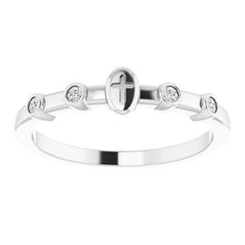.06 CTW Diamond Stackable Cross Ring