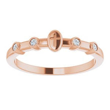Load image into Gallery viewer, .06 CTW Diamond Stackable Cross Ring
