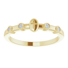 Load image into Gallery viewer, .06 CTW Diamond Stackable Cross Ring
