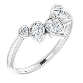 3/8 CTW Bezel-Set Diamond Contour Band