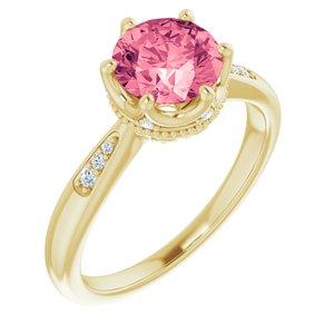 Baby Pink Topaz & .06 CTW Diamond Ring