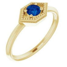 Load image into Gallery viewer, Blue Sapphire Geometric Ring
