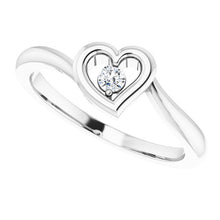 Load image into Gallery viewer, 2.5 mm Round Cubic Zirconia Heart Ring
