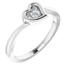 Load image into Gallery viewer, 2.5 mm Round Cubic Zirconia Heart Ring
