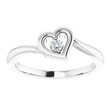 Load image into Gallery viewer, 2.5 mm Round Cubic Zirconia Heart Ring
