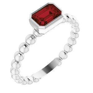 Mozambique Garnet Stackable Family Ring