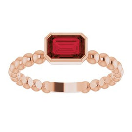 Mozambique Garnet Stackable Family Ring