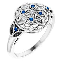 Load image into Gallery viewer, Sapphire &amp; .03 CTW Diamond Ring
