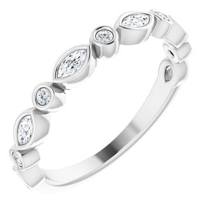 14K White 1/3 CTW Natural Diamond Anniversary Band