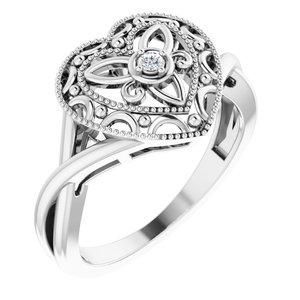 .025 CTW Diamond Heart Ring