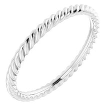 Load image into Gallery viewer, Sterling Silver 2 mm Skinny Rope Band Size 7
