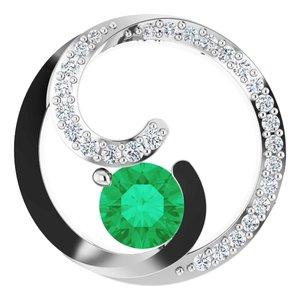 Emerald & 1/4 CTW Diamond Pendant