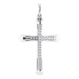 1/4 CTW Diamond Micro Pavé Cross Pendant