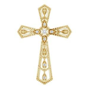 .025 CTW Diamond Cross Pendant