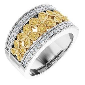 3/8 CTW Diamond Floral-Inspired Ring