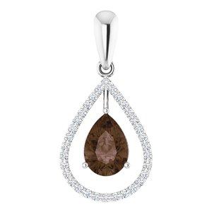 Smoky Quartz & 1/3 CTW Diamond Pendant